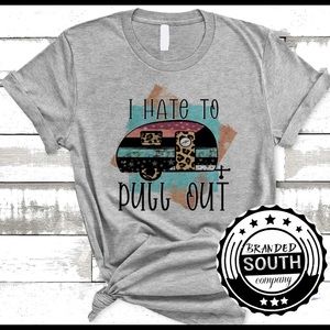 Bella Canvas or Gildan camping shirt. I hate Pulling out